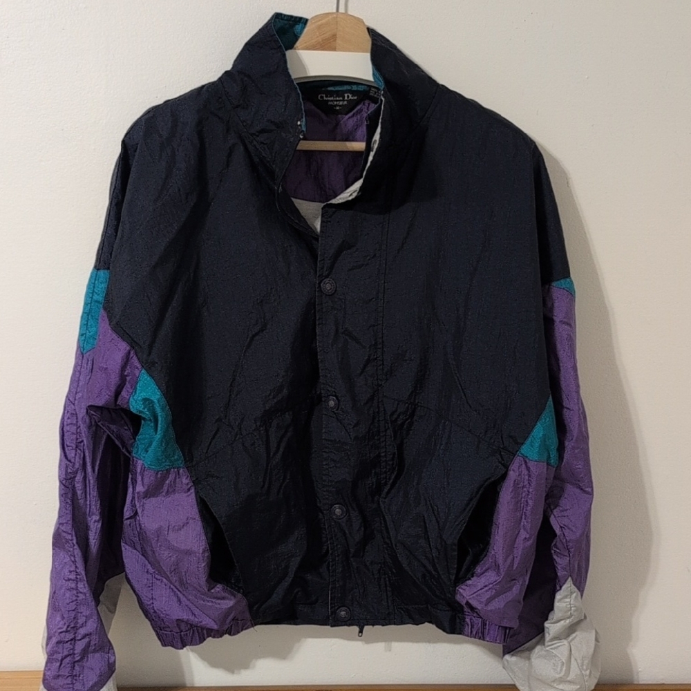 Vintage Dior Teal and Purple Windbreaker Jacket